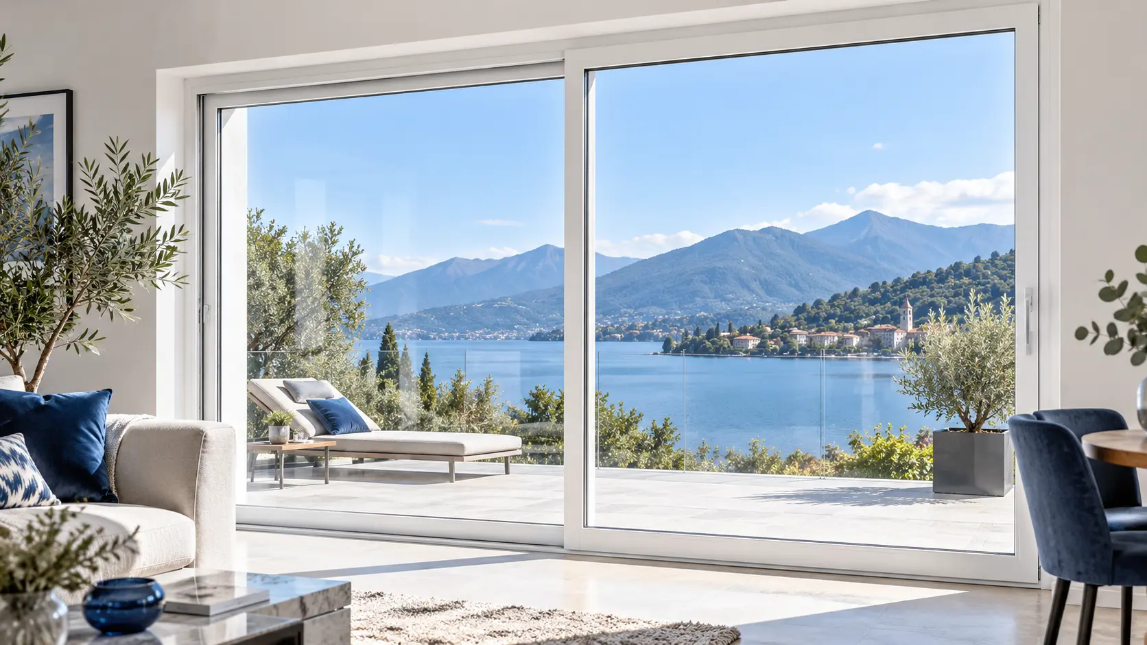 Grande vetrata con vista e nuovi serramenti